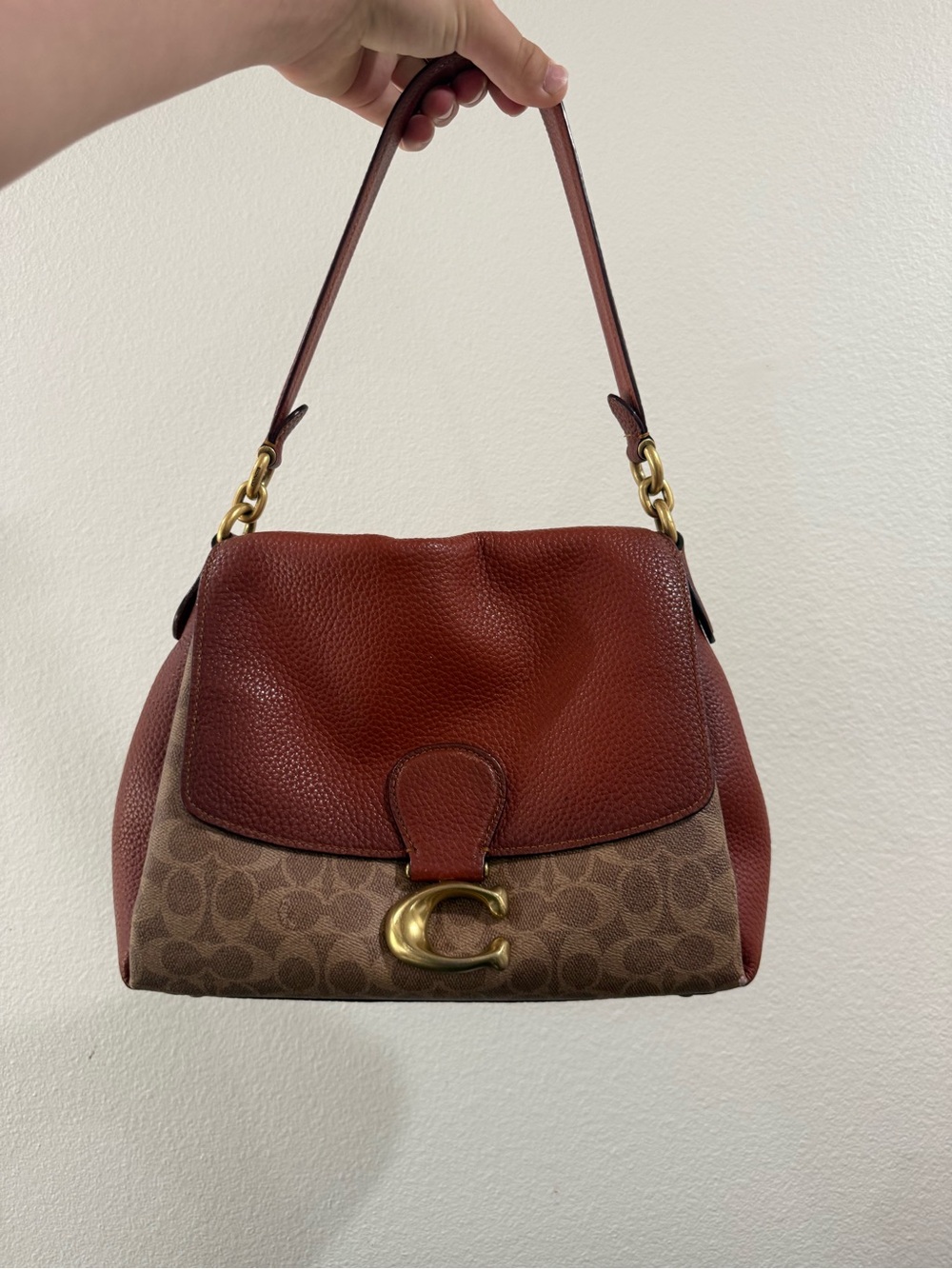 Coach Pebbled Leather May Shoulder Bag USED